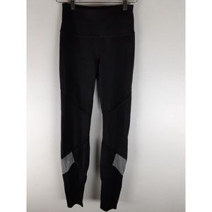 Avia Women's Black Mesh Leg Ankle Length Leggings Active Athletic Gym XS